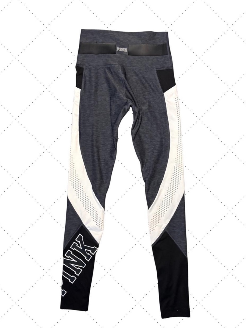 PINK Victoria's Secret Charcoal Gray & White Performance Leggings for Girls
